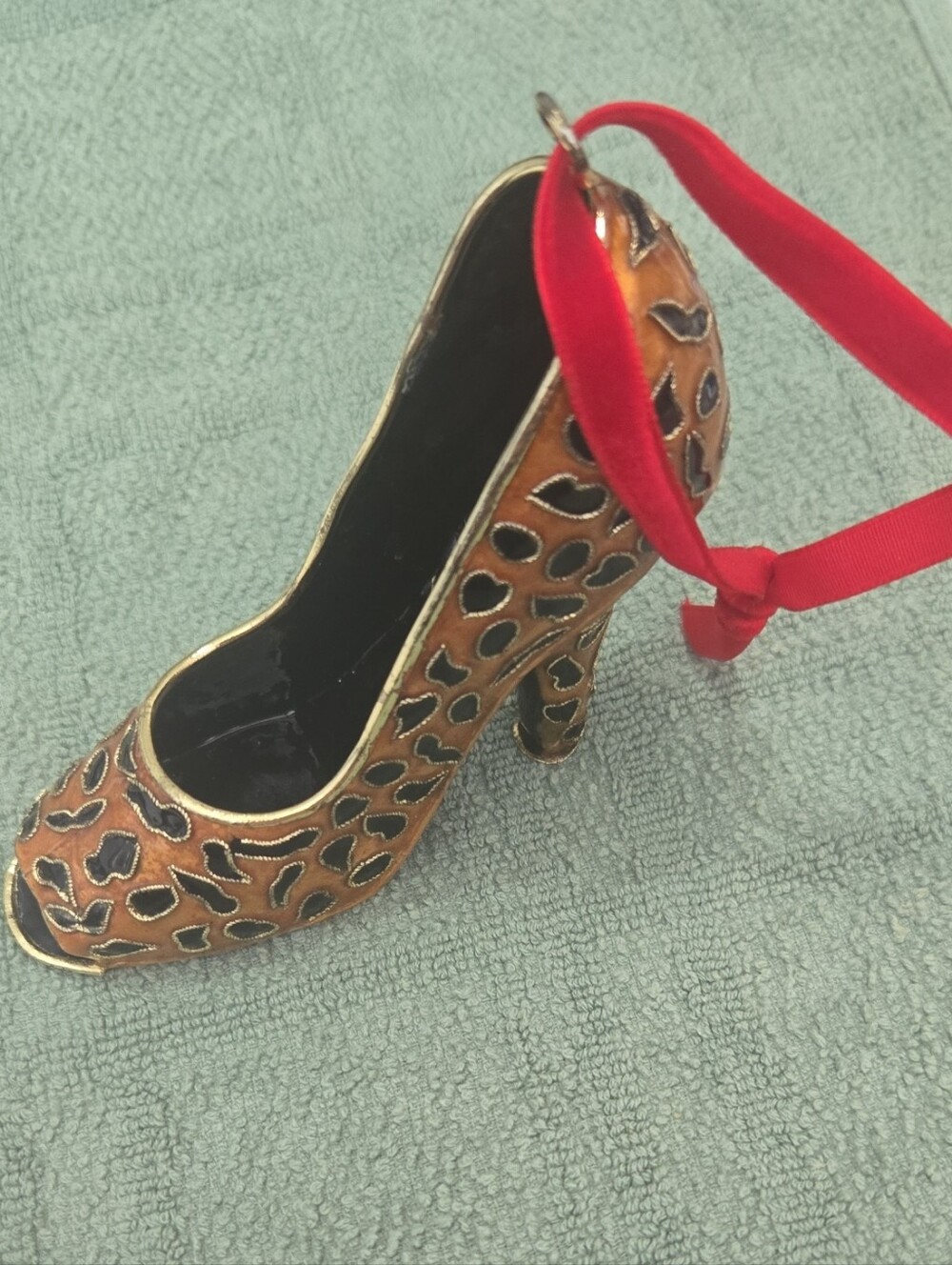 Leopard Print High Heel Ornament - Brown